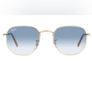 Ray-Ban Hexagonal Gold Frame with Blue Gradient Lenses